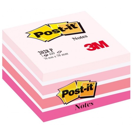 Kostka Samoprzylepna Post-It (2028-P), 76X76Mm, 1X450 Kart., Różowa .