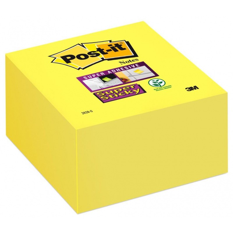 Kostka Samoprzylepna Post-It_ Super Sticky (2028-S), 76X76Mm, 1X350 Kart., Ultra Żółta