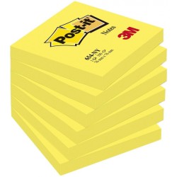 Bloczek Samoprzylepny Post-It_ (654Ny), 76X76Mm, 1X100 Kart., Jaskrawy Żółty