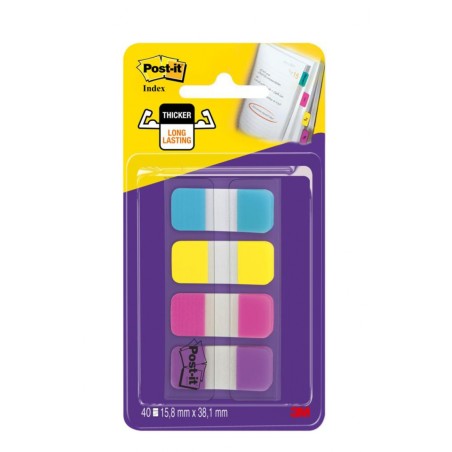 Zakładki Indeksujące Post-It Do Archiwizacji (676-Aypv), Pp, Silne, 16X38Mm, 4X10 Szt., Mix Kolorów