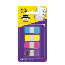 Zakładki Indeksujące Post-It Do Archiwizacji (676-Aypv), Pp, Silne, 16X38Mm, 4X10 Szt., Mix Kolorów