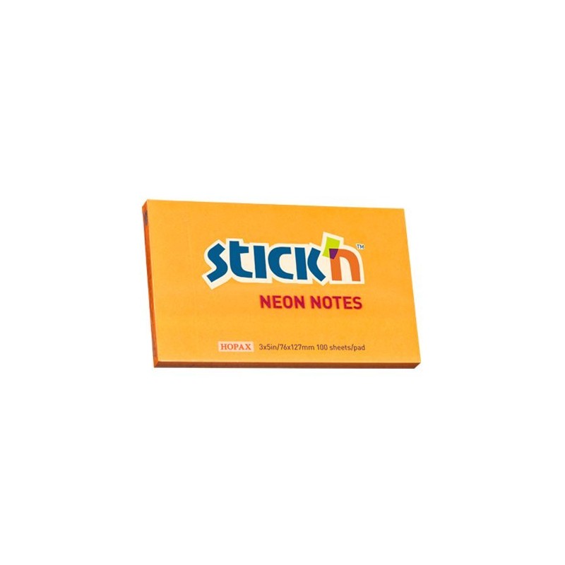 Bloczek Stickn 127X76Mm Pomarańczowy Neonowy 100K 21168 Stickn