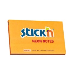 Bloczek Stickn 127X76Mm Pomarańczowy Neonowy 100K 21168 Stickn