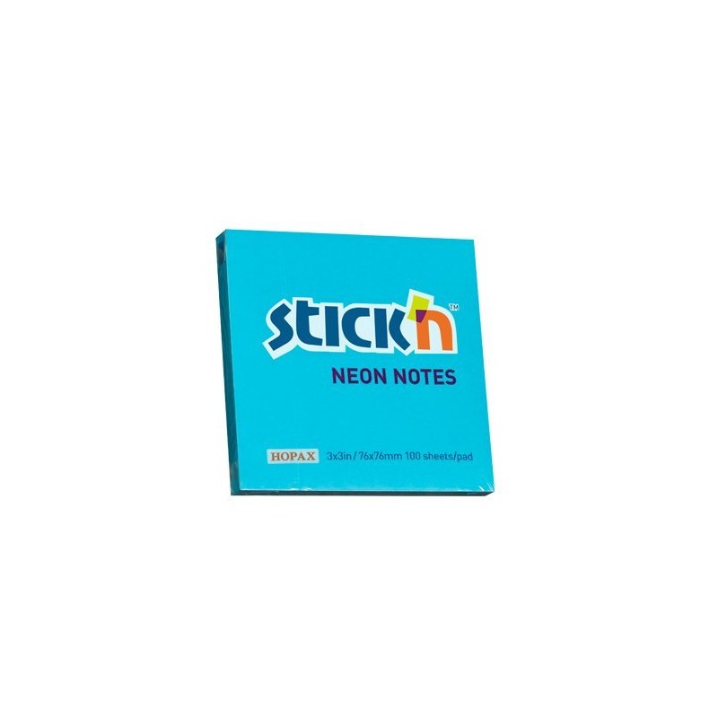 Bloczek Stickn 76X76Mm Niebieski Neonowy 100K 21209 Stickn