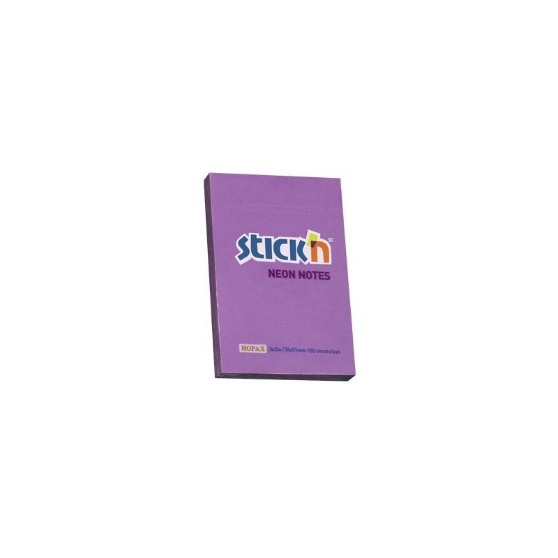 Bloczek Stickn 76X51Mm Fioletowy Neon 100K 21208 Stickn