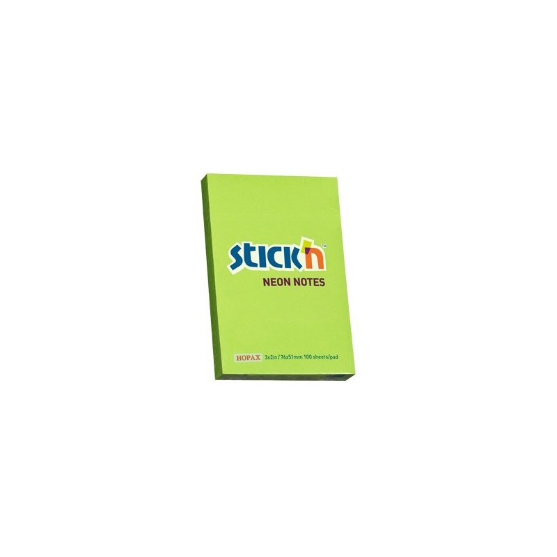 Bloczek Stickn 76X51Mm Zielony Neon 100K 21163 Stickn