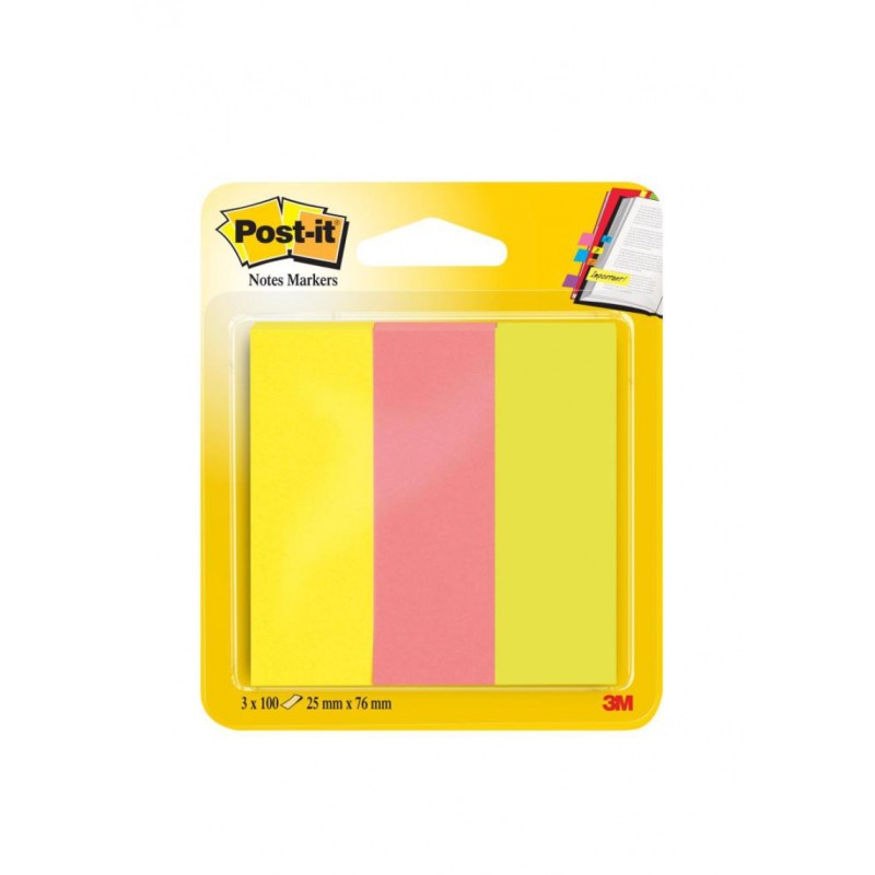 Zakładki Indeksujące Post-It (671/3), Papier, 26X76Mm, 3X100 Kart., Mix Kolorów