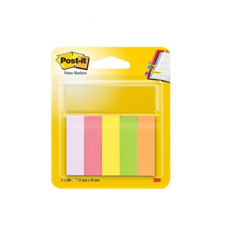 Znaczniki Post-It (670/5), Papier, 15X50Mm, 5X100 Kart., Mix Kolorów Neonowy