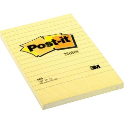 Bloczek Samoprzylepny Post-It W Linię (660), 102X152Mm, 1X100 Kart., Żółty