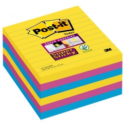 Bloczek Samoprzylepny Post-It Super Sticky W Linie (675-Ss6Rio-Eu), 101X101Mm, 6X90 Kart., Paleta Rio De Janeiro