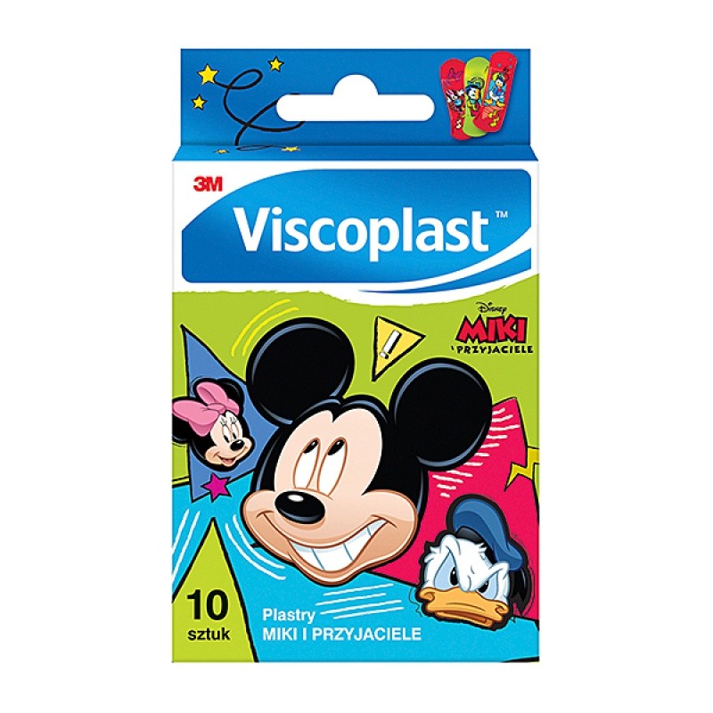Zestaw Plastrów Viscoplast, 10Szt., Miki I Przyjaciele, Mix Kolor