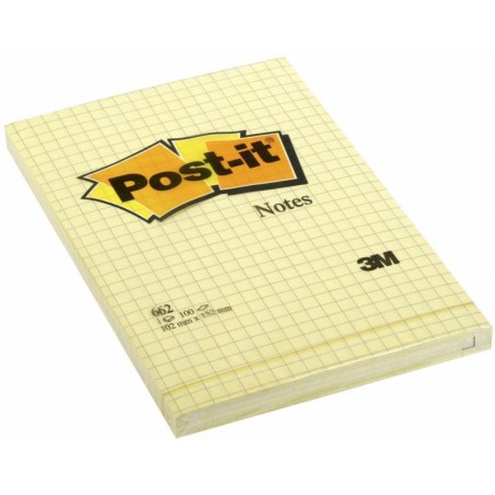 Bloczek 3M Post-It 662 102X152Mm Żółte 100K Kratka Ft510010638