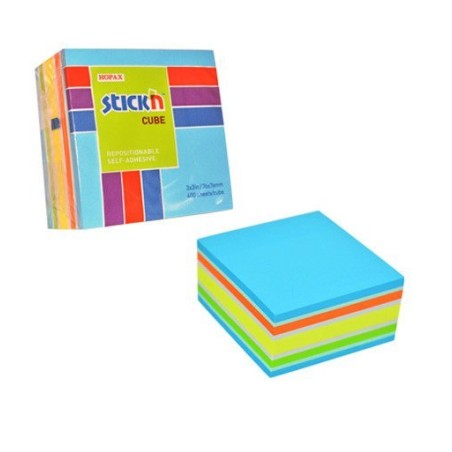 Bloczek Stickn 76X76Mm 400K Mix Niebieski/Zielony 21538