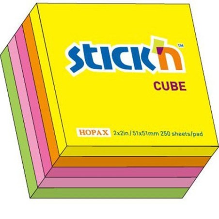 Bloczek Stickn 51X51Mm Mix 5 Kolorów Neonowych 21203