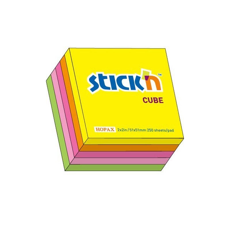 Bloczek Stickn 51X51Mm Mix 5 Kolorów Neonowych 21203