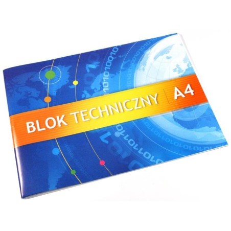 Blok Techniczny Biały A4 10K 250G Kreska