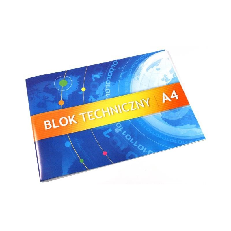 Blok Techniczny Biały A4 10K 250G Kreska