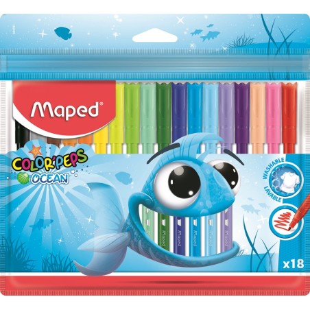 Flamastry Colorpeps Ocean 18 Kolorów Etui 845721 Maped