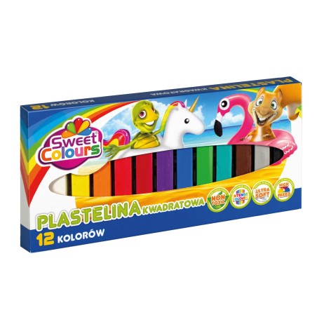Plastelina 12 Kolorów Kwadratowa Sweet Colours 91635 Koma-Plast