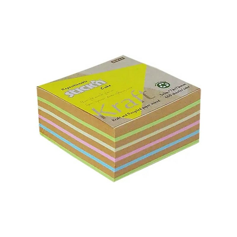 Karteczki Stick'n 76X76Mm Kraft 5 Kolorów (400)