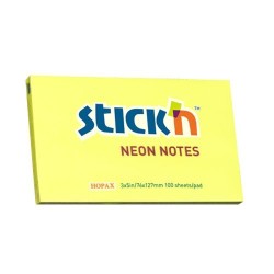 Bloczek Stickn 127X76Mm Żółty Neonowy 100K 21135 Stickn