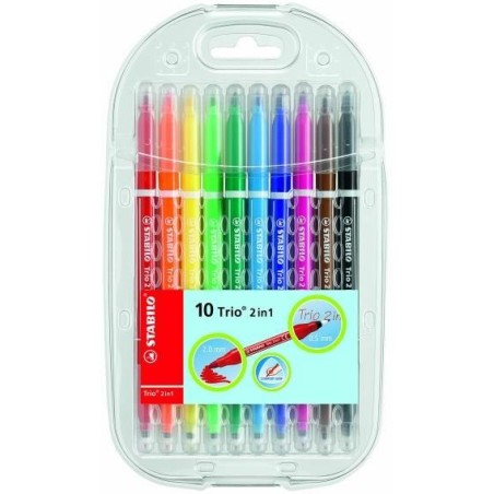 Flamaster Stabilo Trio 2W1 10 Kolorów