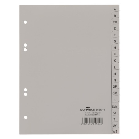 Przekładki A5 A-Z Pp Szare 655010 Durable