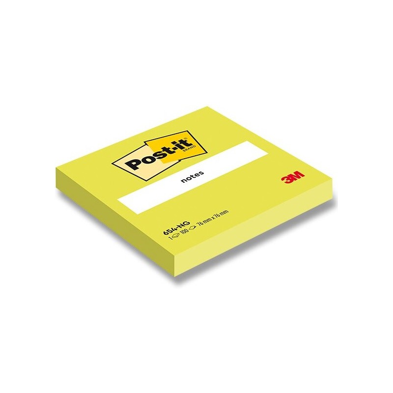 Karteczki Post-It 76X76Mm (654-Ng) Jaskrawozielone (100)