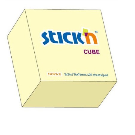 Bloczek Stickn 76X76Mm 400K Żółty Pastelowy 21072
