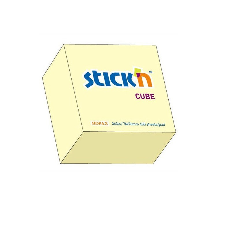 Bloczek Stickn 76X76Mm 400K Żółty Pastelowy 21072