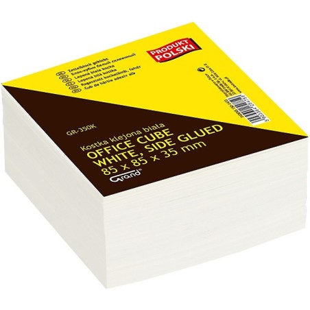 Kostka Papierowa Grand 85X85X35Mm Klejona Biała