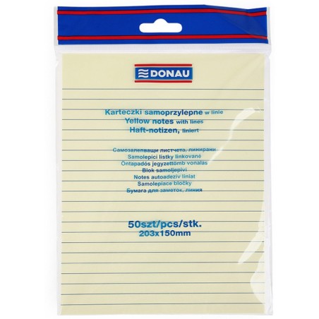 Karteczki Donau 203X150Mm W Linie Żółte (50)