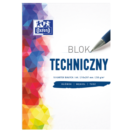 Blok Techniczny Oxford A4 10K 250G Biały 400093199