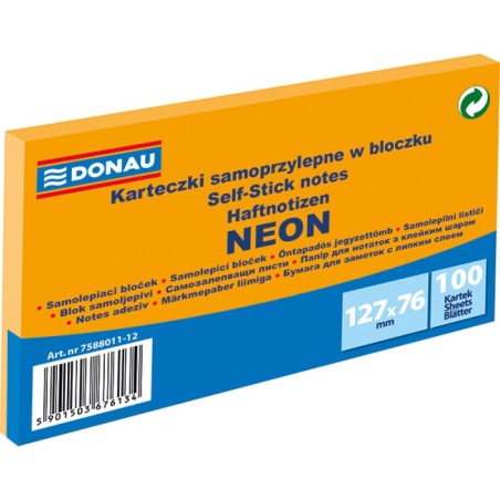 Karteczki Donau 127X76Mm Neon (100)