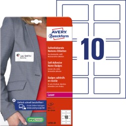 Identyfikatory Samoprzylepne Avery Zweckform 80X50Mm Białe (20)