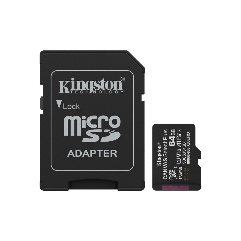 Kingston Microsdxc 64Gb Canvas Select Plus 3 + Adp