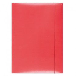 Teczka Z Gumką , Karton, A4, 300Gsm, 3-Skrz., Czerwona, Typu Office Products 21191131-04