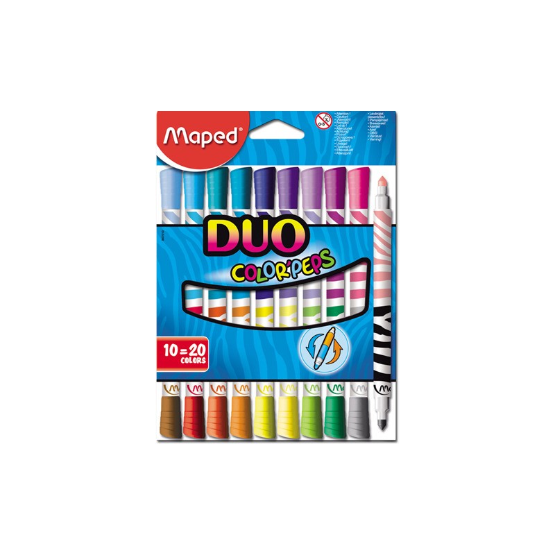 Flamastry Dwustronne Maped Duo Colorpeps 20 Kolorów