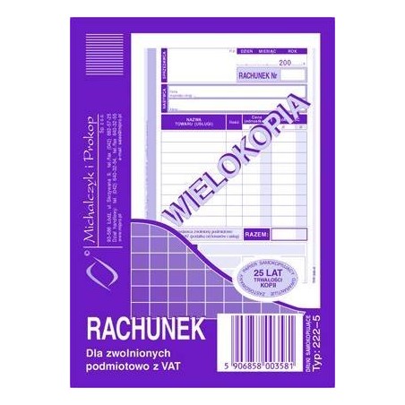 222-5 Rachunek Michalczyk&Prokop A6 (Pion) 80 Kartek