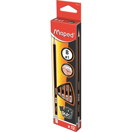 Ołówek Drewniany Z Gumką Blackpeps B Maped 851724