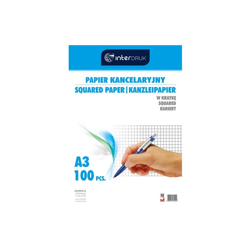 Papier Kancelaryjny A3 Kratka (100) Interdruk