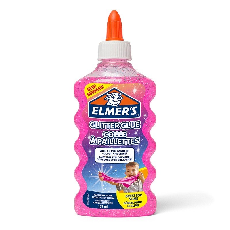 Elmers Klej Brokatowy, Różowy, Zmywalny I Przyjazny Dzieciom, 177Ml, 2077249 .