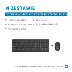 Zestaw Klawiatura + Mysz Hp 330 Wireless Mouse And Keyboard Combo Czarne 2V9E6Aa