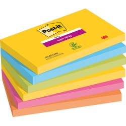 Karteczki Post-It Super Sticky 76X127Mm Mix Kolor (6X90)