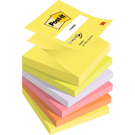 Karteczki Post-It Z-Notes 76X76Mm (R330Nr) Mix Kolorów (6X100)