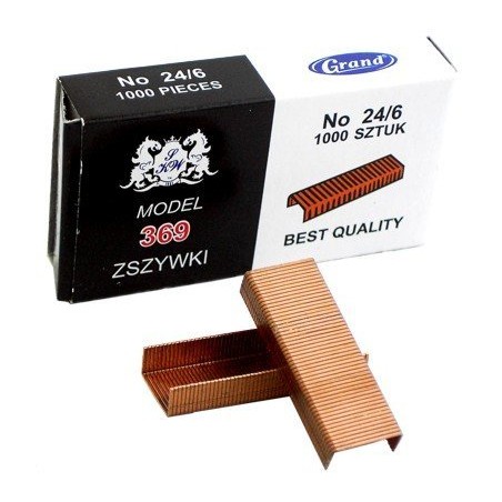 Zszywki Miedziane 24/6, Do 25 Kartek, 10 000 Szt. Grand 110-1422