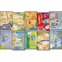 Zeszyt Top 2000 Cities Of The World A5 16K 70G Mix Linia Podwójna Kolorowa 400157889
