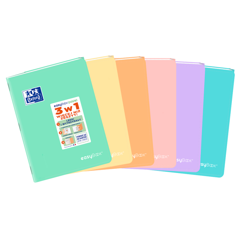 Zeszyt Oxford Pp Easybook Pastel A5 60K 90G Mix Kratka Z Marginesem 400161235
