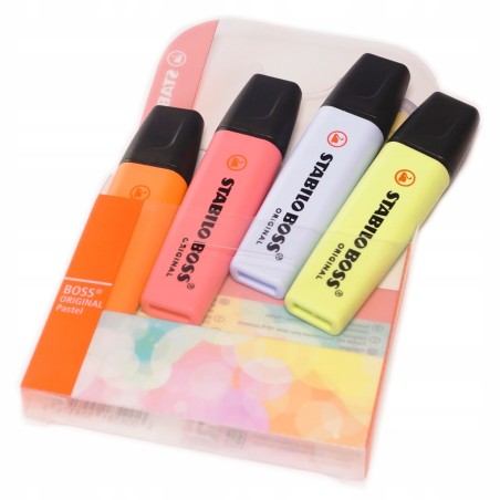 Zakreślacz Stabilo Boss Pastel Etui 4Szt  Nowe Kolory 70/4-3
