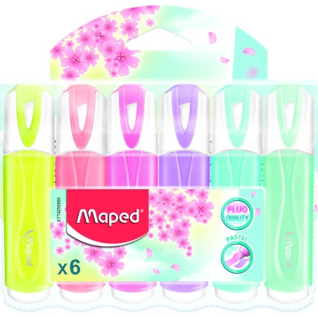 Zakreślacz Fluo Peps Pastel Mix Kolor. 6 Szt Etui Pud.z Zaw. 742558 Maped